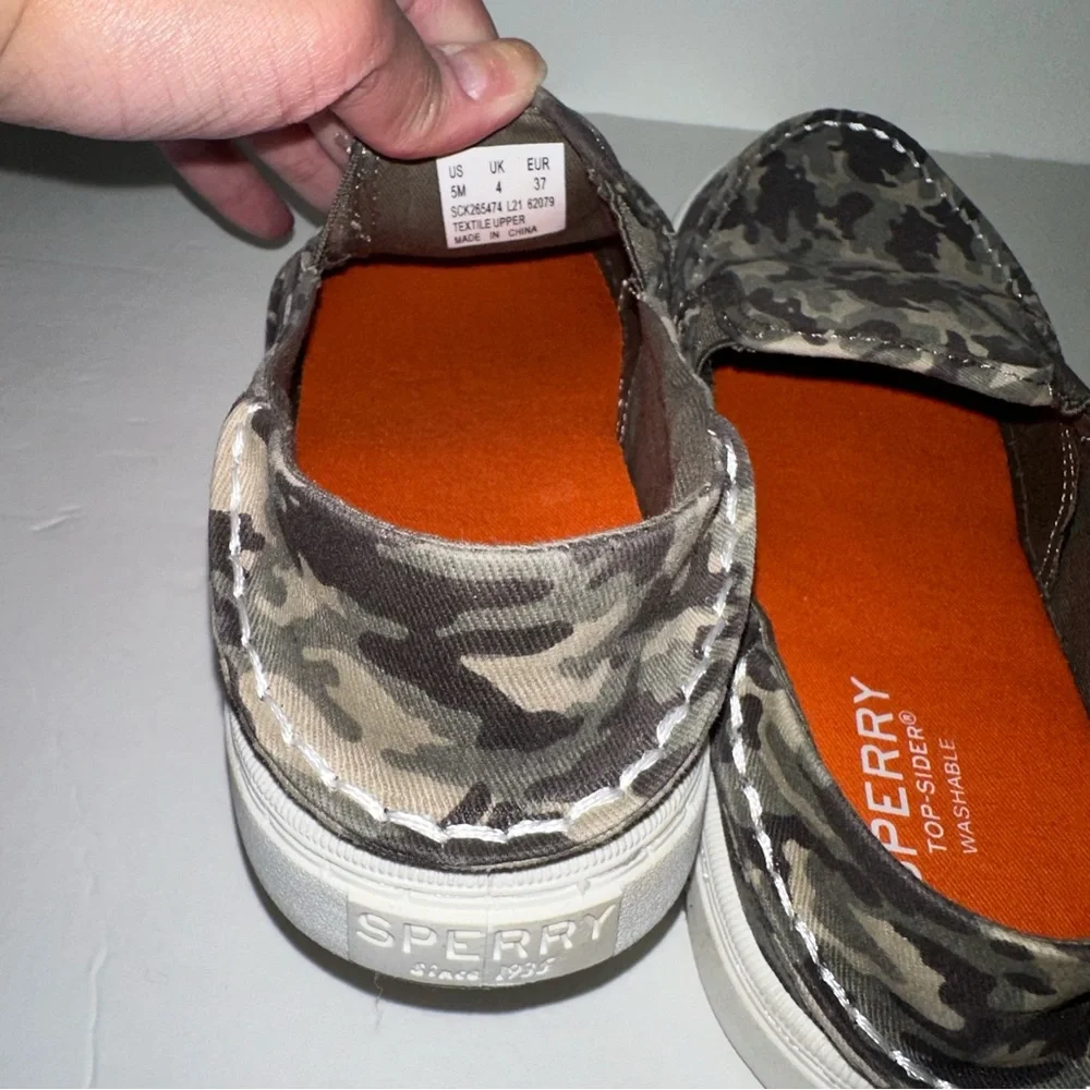 Sperry Camouflage Top Sider Salty Unisex flat shoes size 5 Big Kids 🆕 no box